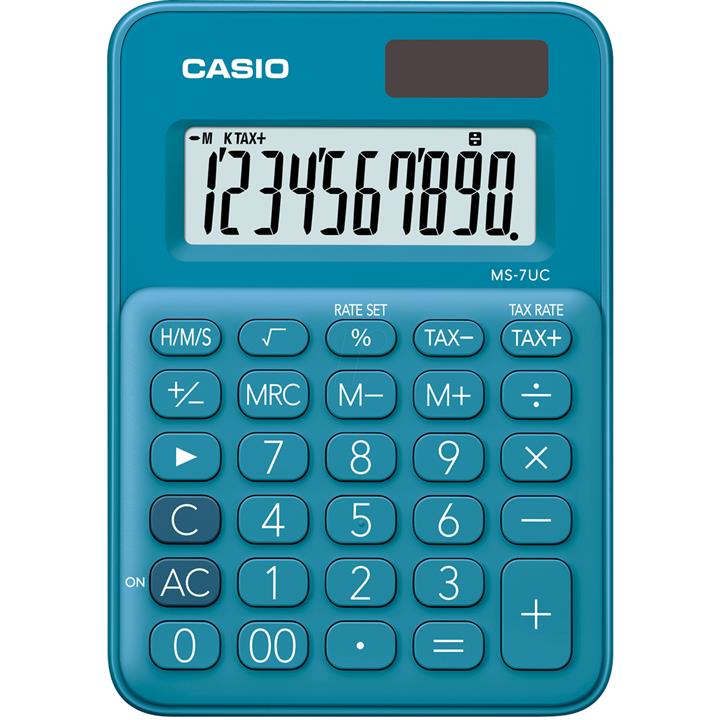 ماشین حساب کاسیو مدل MS-7UC-BU Casio MS-7UC-BU Calculator